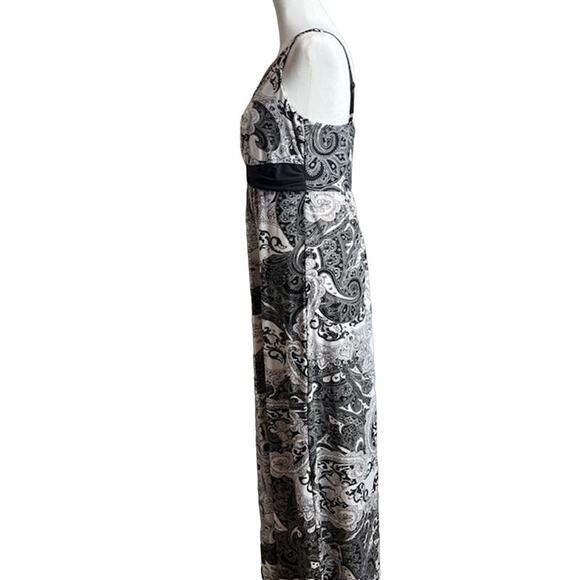 Soma Sleeveless V-Neck Maxi Empire Dress Heirloom Paisley Black Size Small - Picture 5 of 11